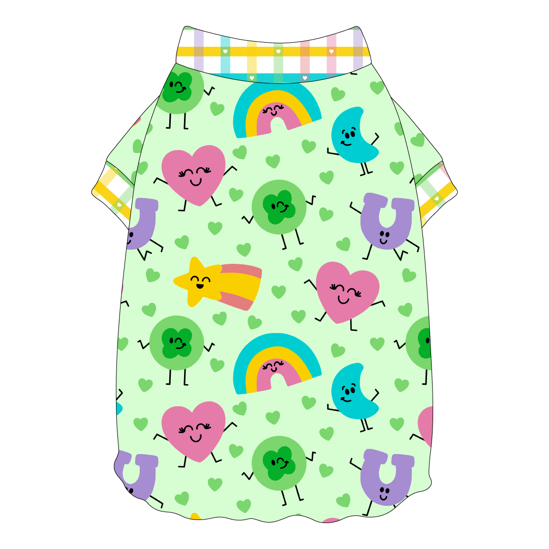 One Lucky Pup - Mommy's Lucky Charm - Flutter Waist Tee