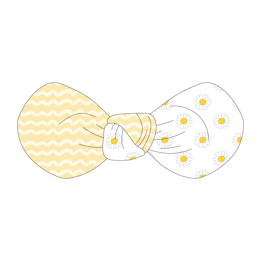 I'm Wildflower About You - Spring Squiggly Stripes - The Knot Bow