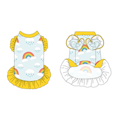 Rain Rain Go Away - Rainbows And Rain Clouds - La Petite Shimmy Dress