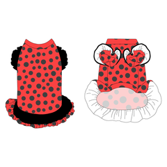 I'm Wildflower About You - Ladybug Spots - La Petite Shimmy Dress With Double Skirt