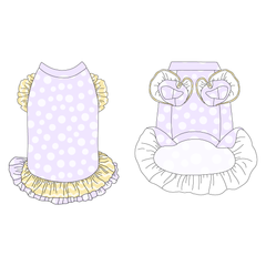 I'm Wildflower About You - Purple Polka Dots - La Petite Shimmy Dress With Double Skirt