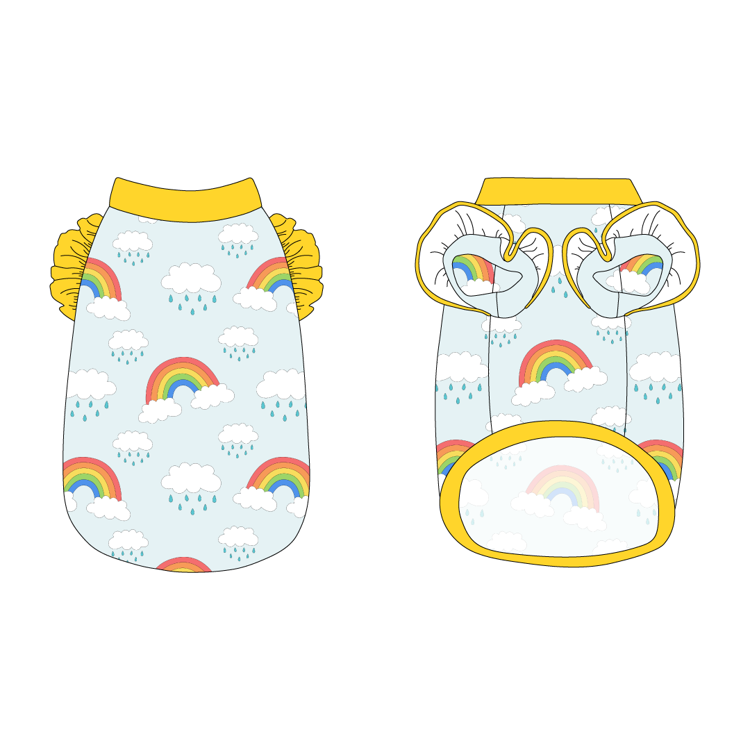 Rain Rain Go Away - Rainbows And Rain Clouds - La Petite Shimmy Tank