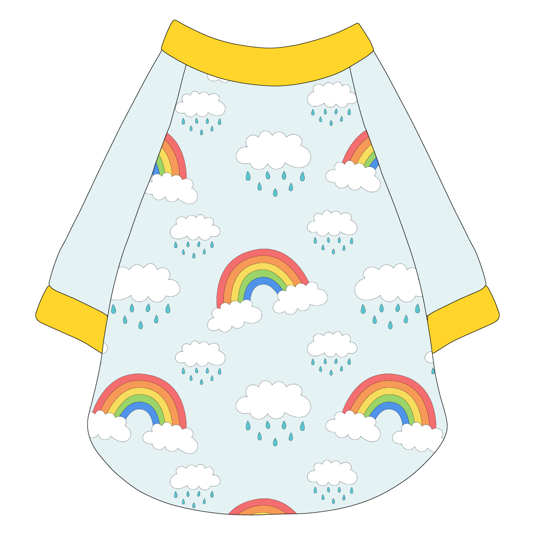 Rain Rain Go Away - Rainbows And Rain Clouds - The Raglan Jersey