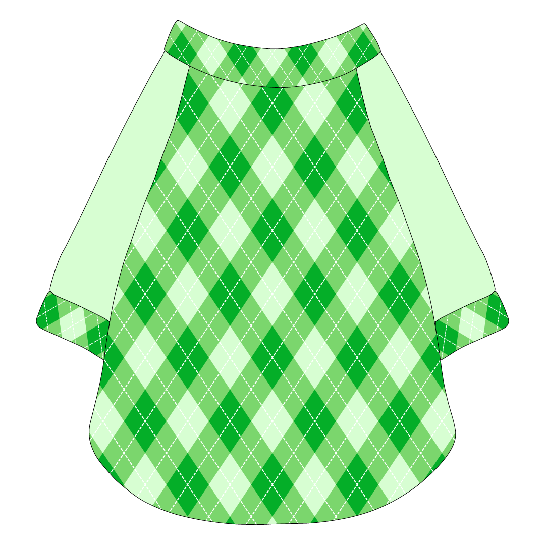 One Lucky Pup - St Pattys Argyle Plaid - The Raglan Jersey