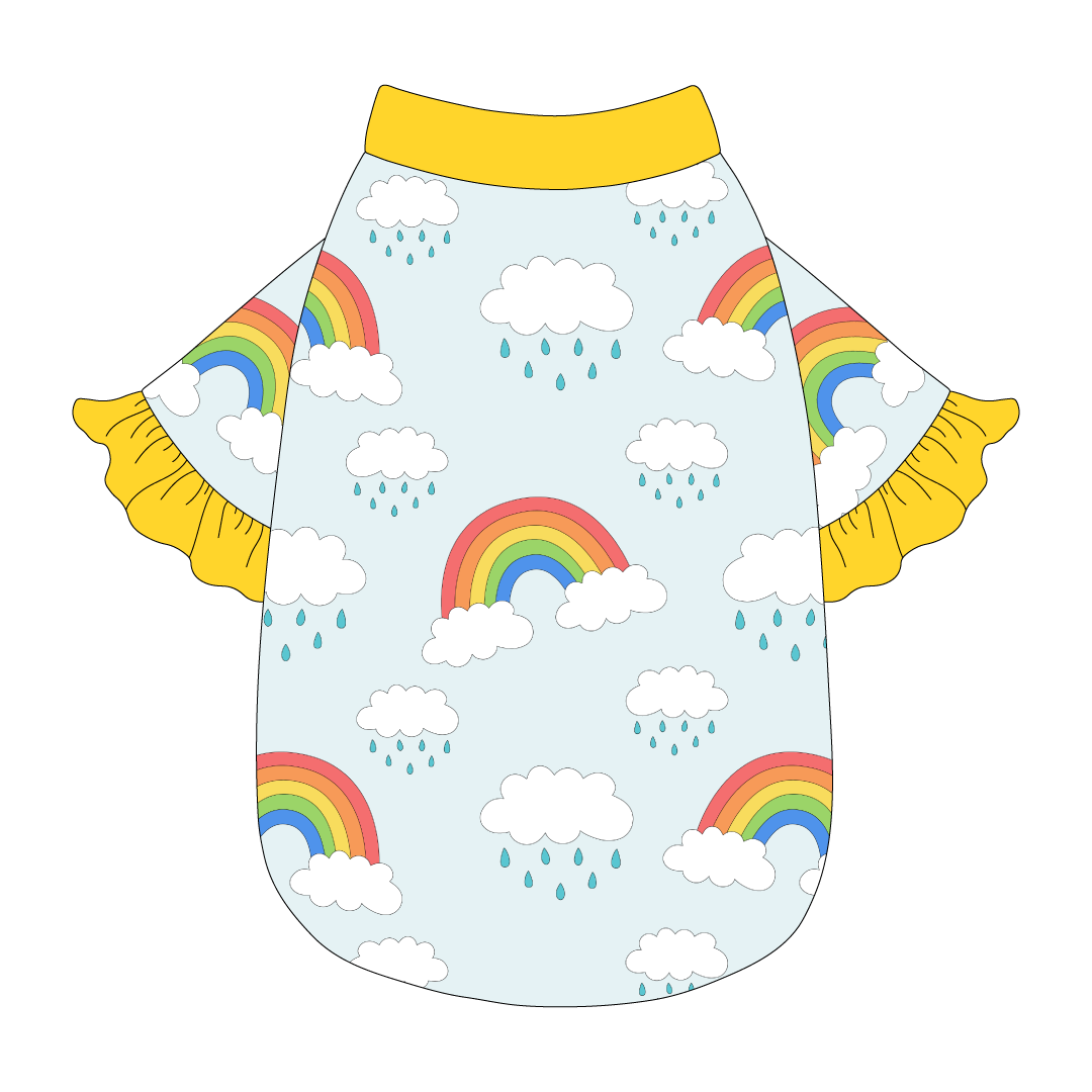 Rain Rain Go Away - Rainbows And Rain Clouds - The Shimmy Edge Tee