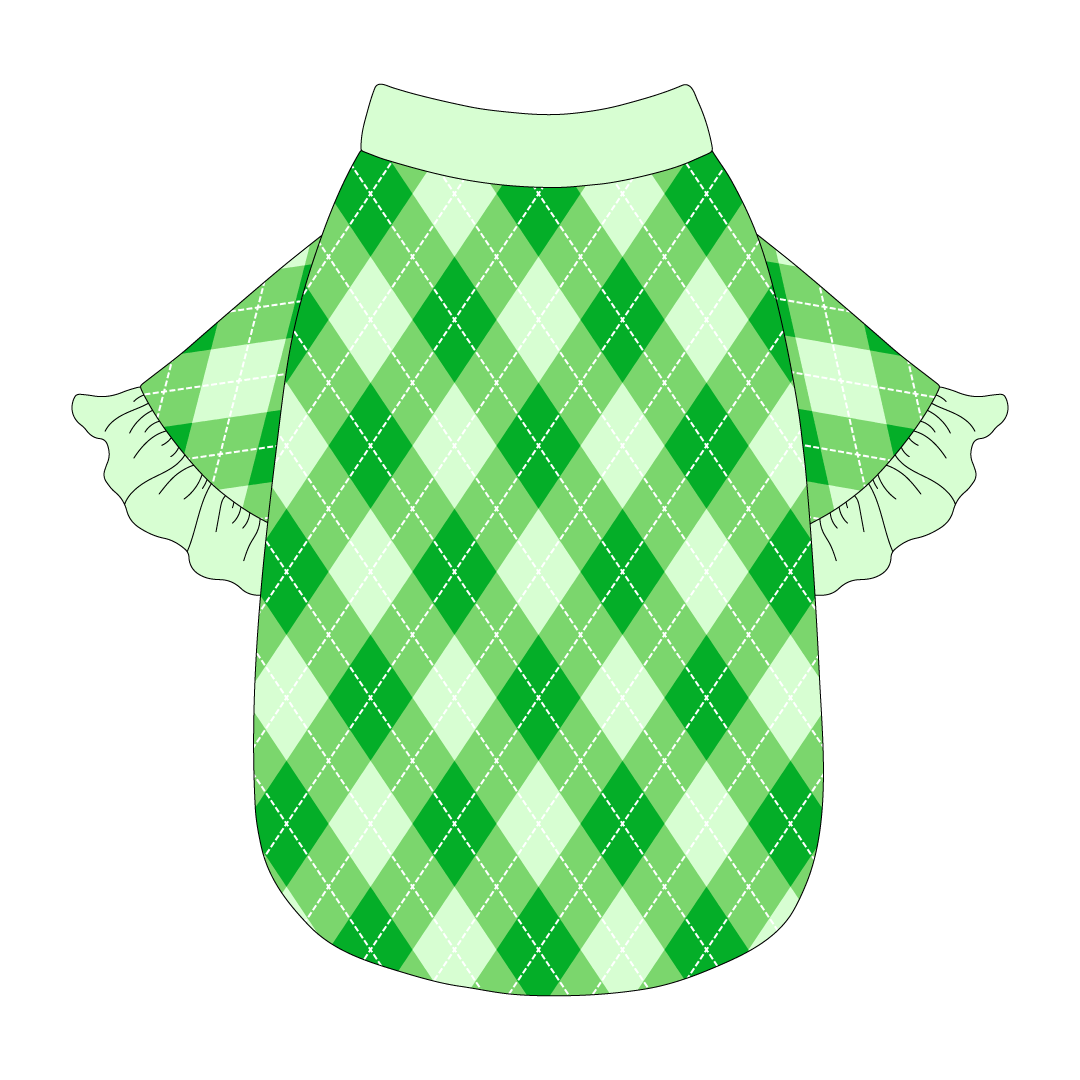 One Lucky Pup - St Pattys Argyle Plaid - The Shimmy Edge Tee