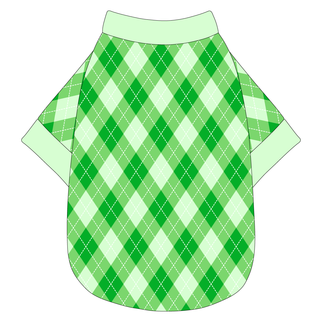 One Lucky Pup - St Pattys Argyle Plaid - The Basic Tee