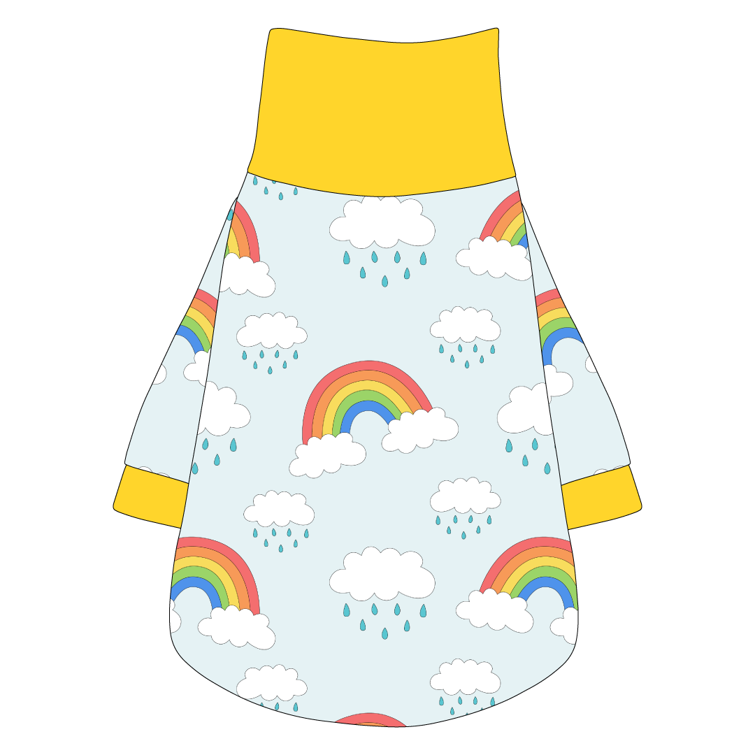 Rain Rain Go Away - Rainbows And Rain Clouds - The Turtleneck Tee