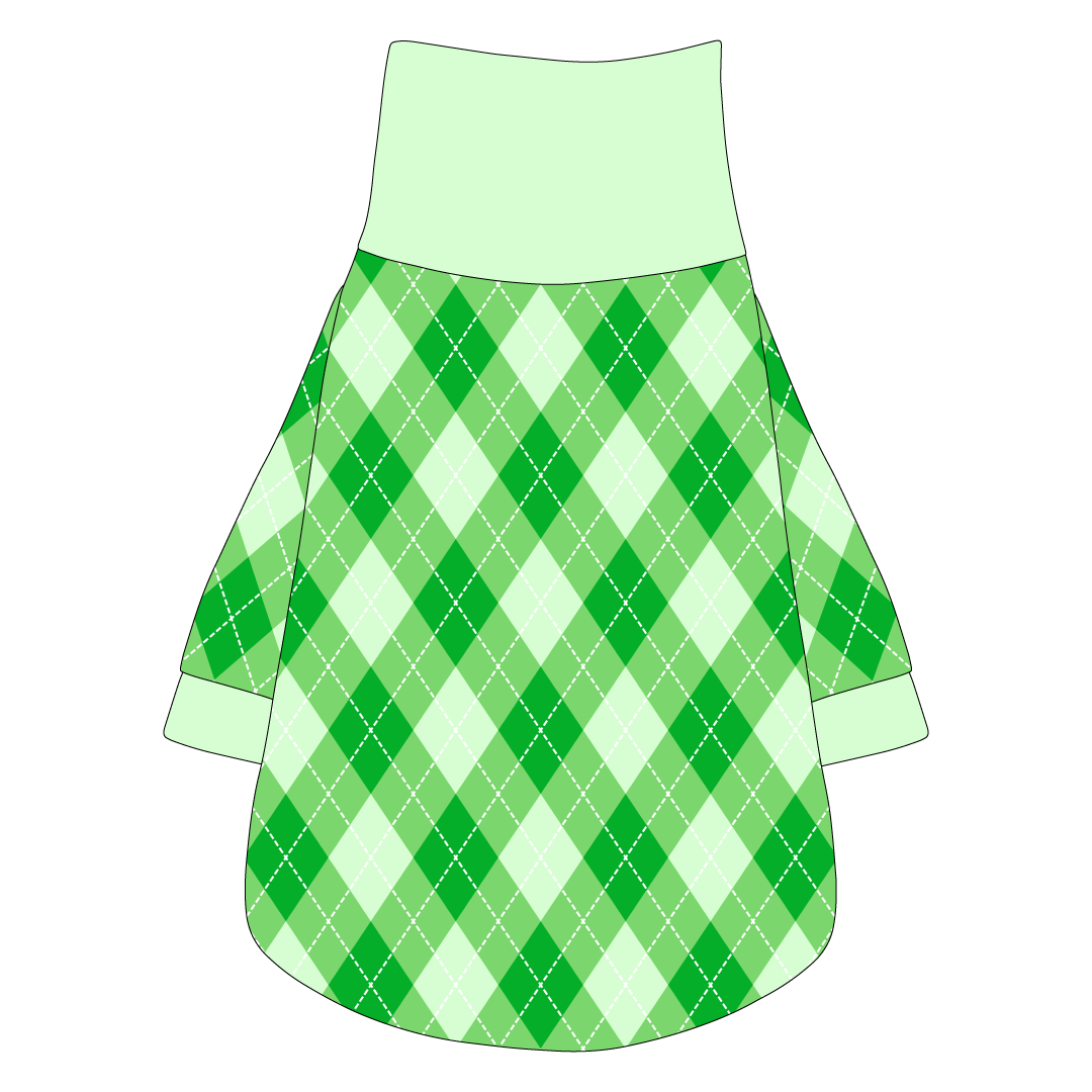 One Lucky Pup - St Pattys Argyle Plaid - The Turtleneck Tee