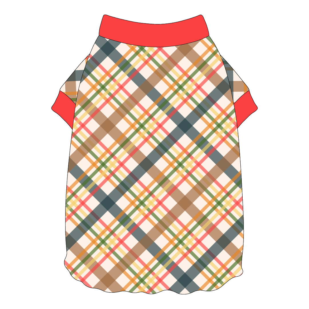 Let's Go Camping - Fall Plaid - Flutter Waist Tee