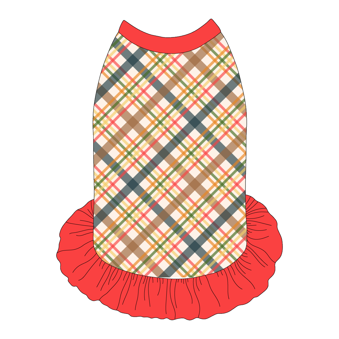 Let's Go Camping - Fall Plaid - The Tank With Skirt