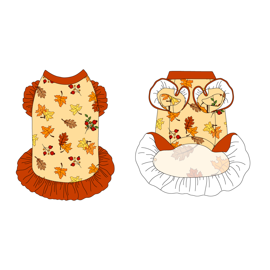 Autumn Is My Favorite Color - Falling Leaves - La Petite Shimmy Dress