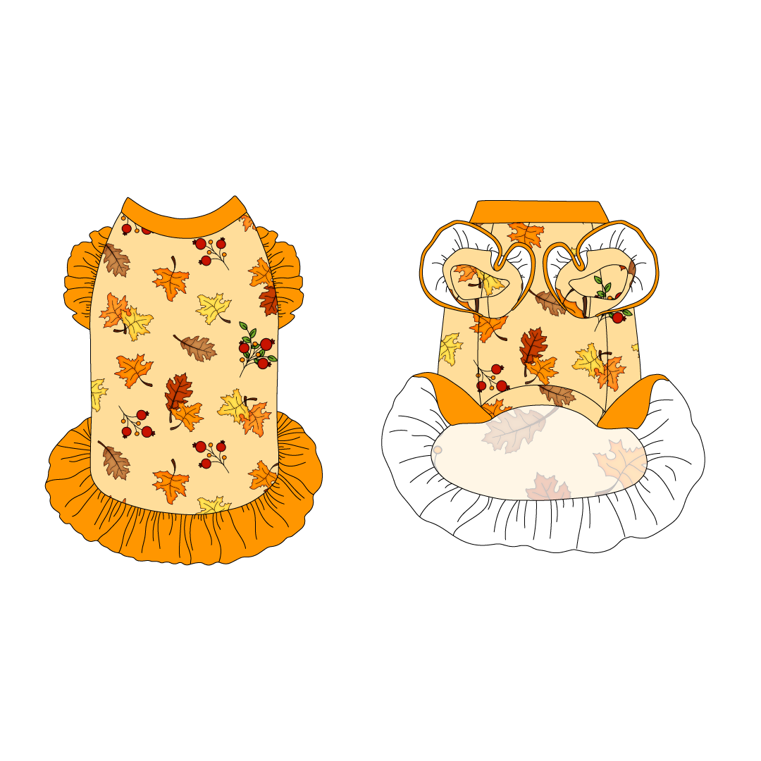 Autumn Is My Favorite Color - Falling Leaves - La Petite Shimmy Dress