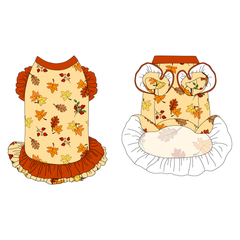 Autumn Is My Favorite Color - Falling Leaves - La Petite Shimmy Dress With Double Skirt