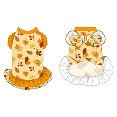 Autumn Is My Favorite Color - Falling Leaves - La Petite Shimmy Dress With Double Skirt