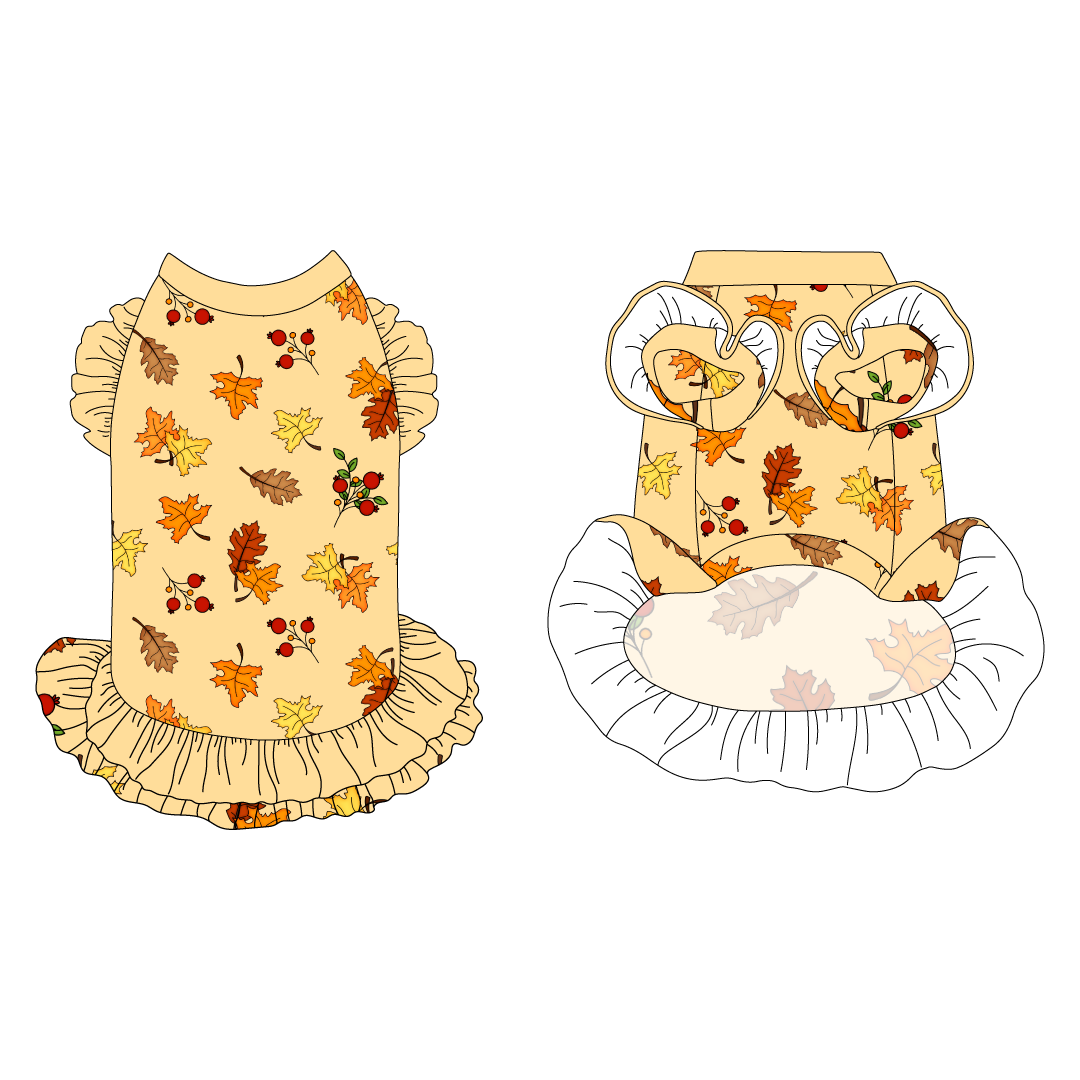 Autumn Is My Favorite Color - Falling Leaves - La Petite Shimmy Dress With Double Skirt