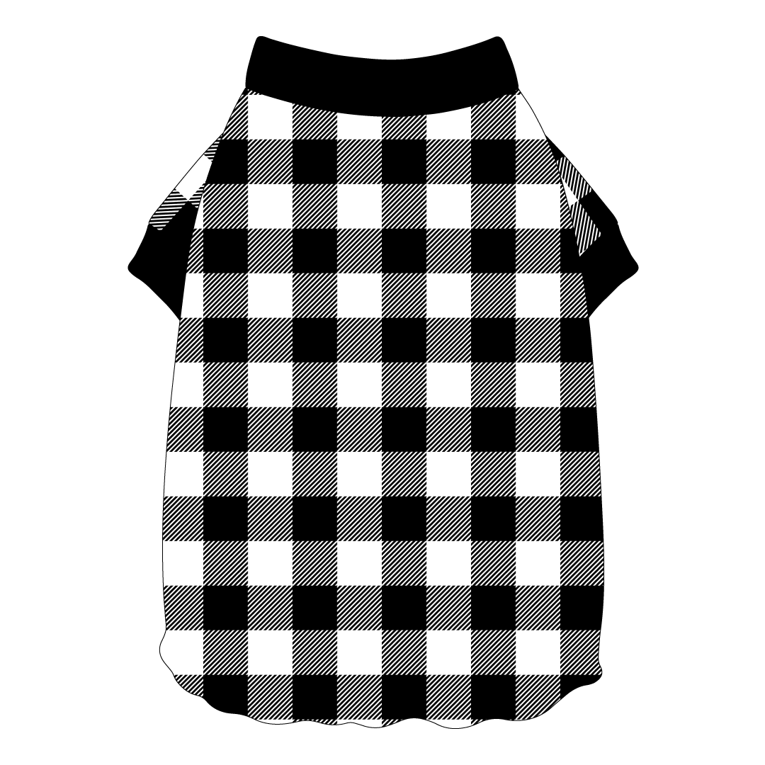 It's Fall Y'all - Buffalo Plaid B/W - Flutter Waist Tee