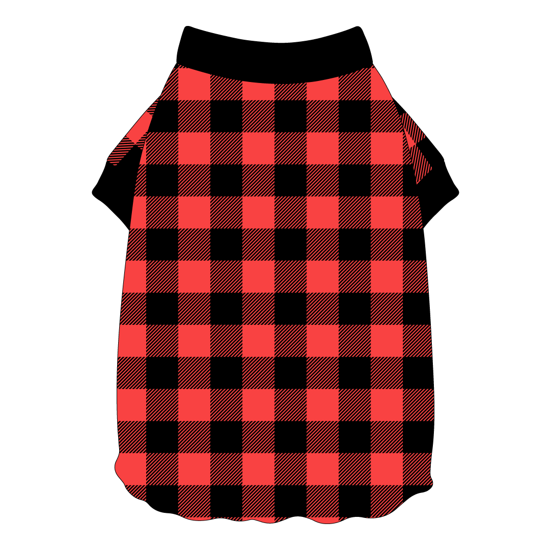 Twas The Night Before Christmas - Buffalo Plaid B/R - Flutter Waist Tee