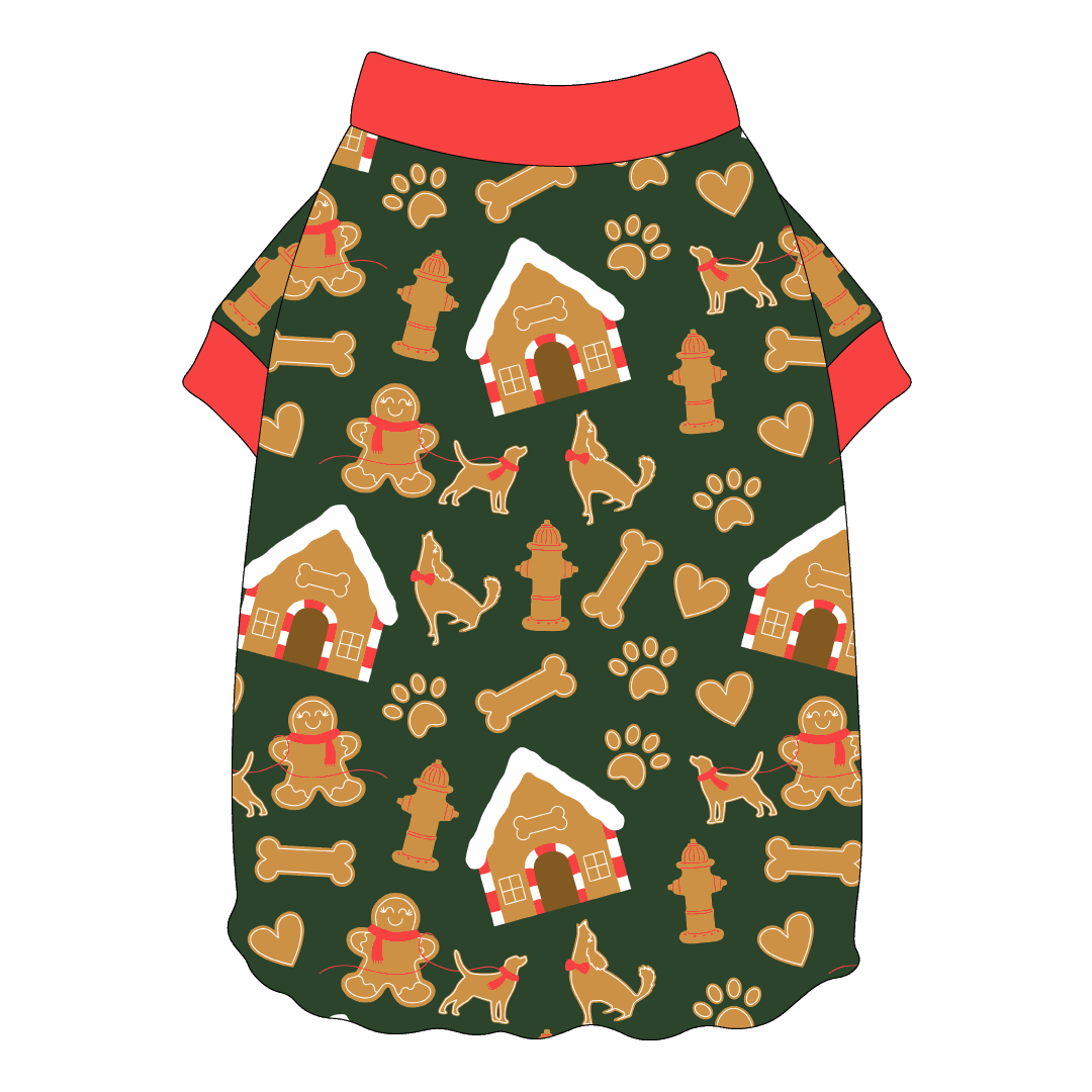 Twas The Night Before Christmas - Dog Gingerbread - Flutter Waist Tee