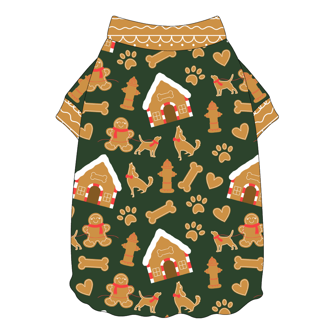 Twas The Night Before Christmas - Dog Gingerbread - Flutter Waist Tee