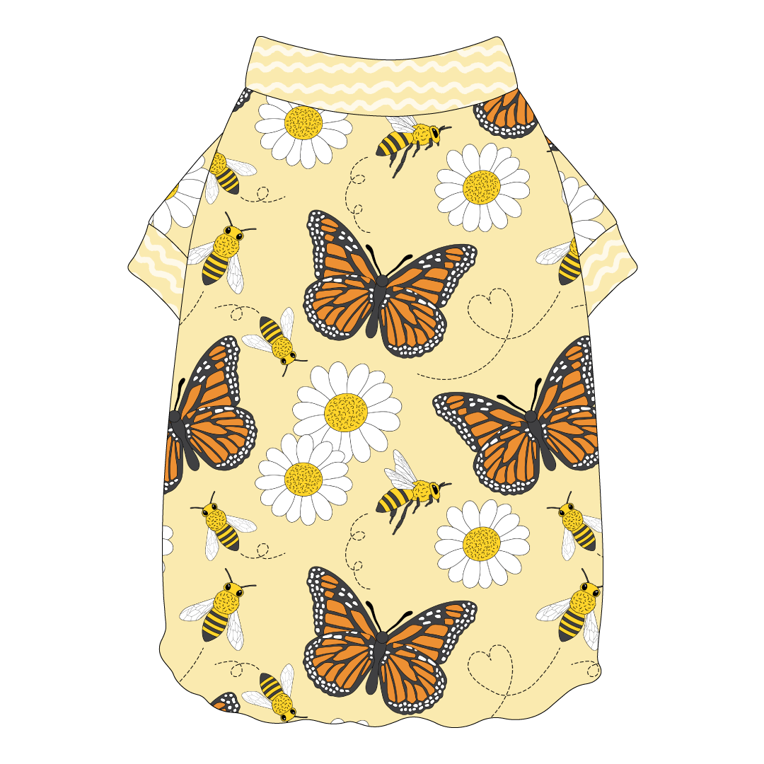 I'm Wildflower About You - Don't Worry Bee Happy - Flutter Waist Tee