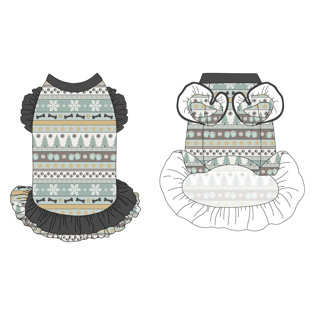 Stitched In Snow - Frosty Morning - La Petite Shimmy Dress With Double Skirt