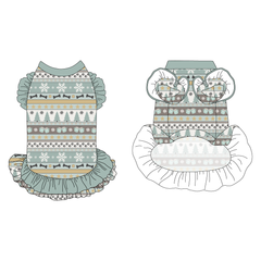 Stitched In Snow - Frosty Morning - La Petite Shimmy Dress With Double Skirt