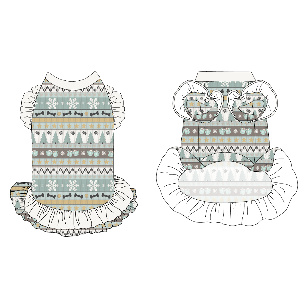 Stitched In Snow - Frosty Morning - La Petite Shimmy Dress With Double Skirt