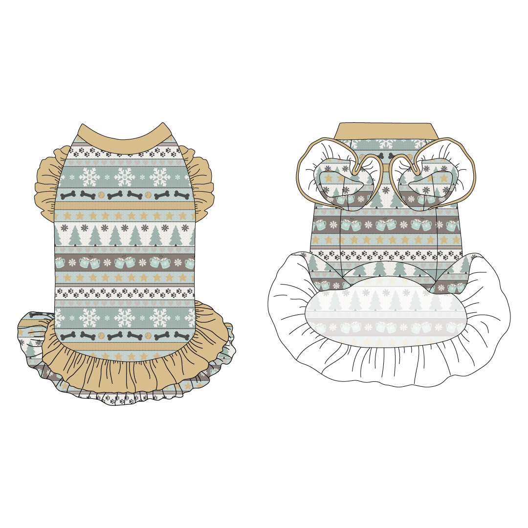 Stitched In Snow - Frosty Morning - La Petite Shimmy Dress With Double Skirt