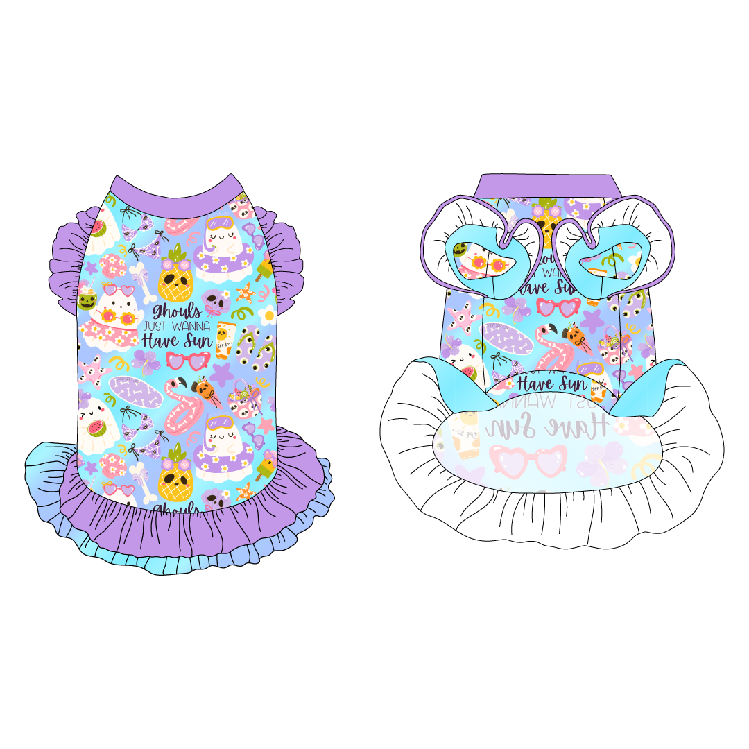 Ghouls Just Wanna Have Sun - La Petite Shimmy Dress With Double Skirt