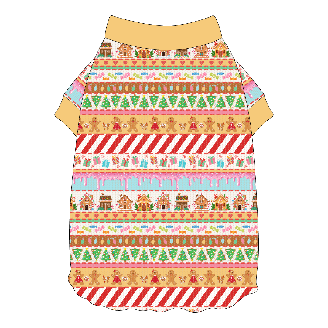 Stitched In Snow - Gingerbread Lane - Flutter Waist Tee