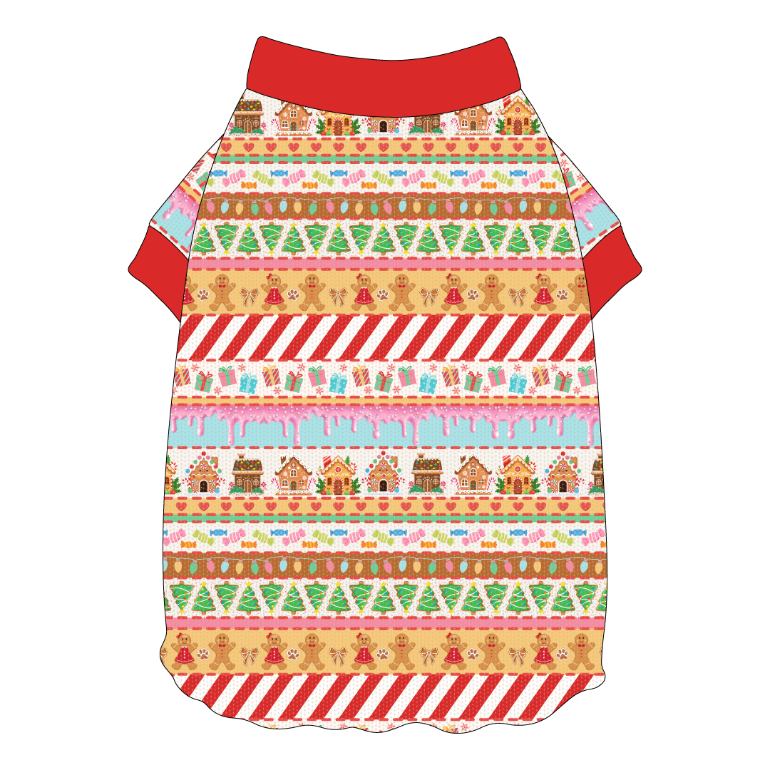 Stitched In Snow - Gingerbread Lane - Flutter Waist Tee
