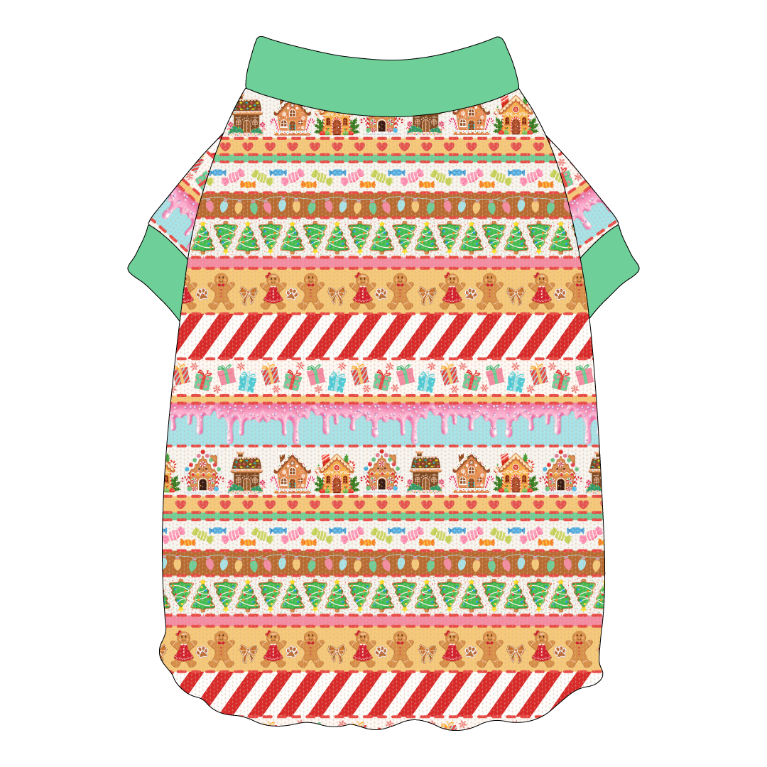 Stitched In Snow - Gingerbread Lane - Flutter Waist Tee