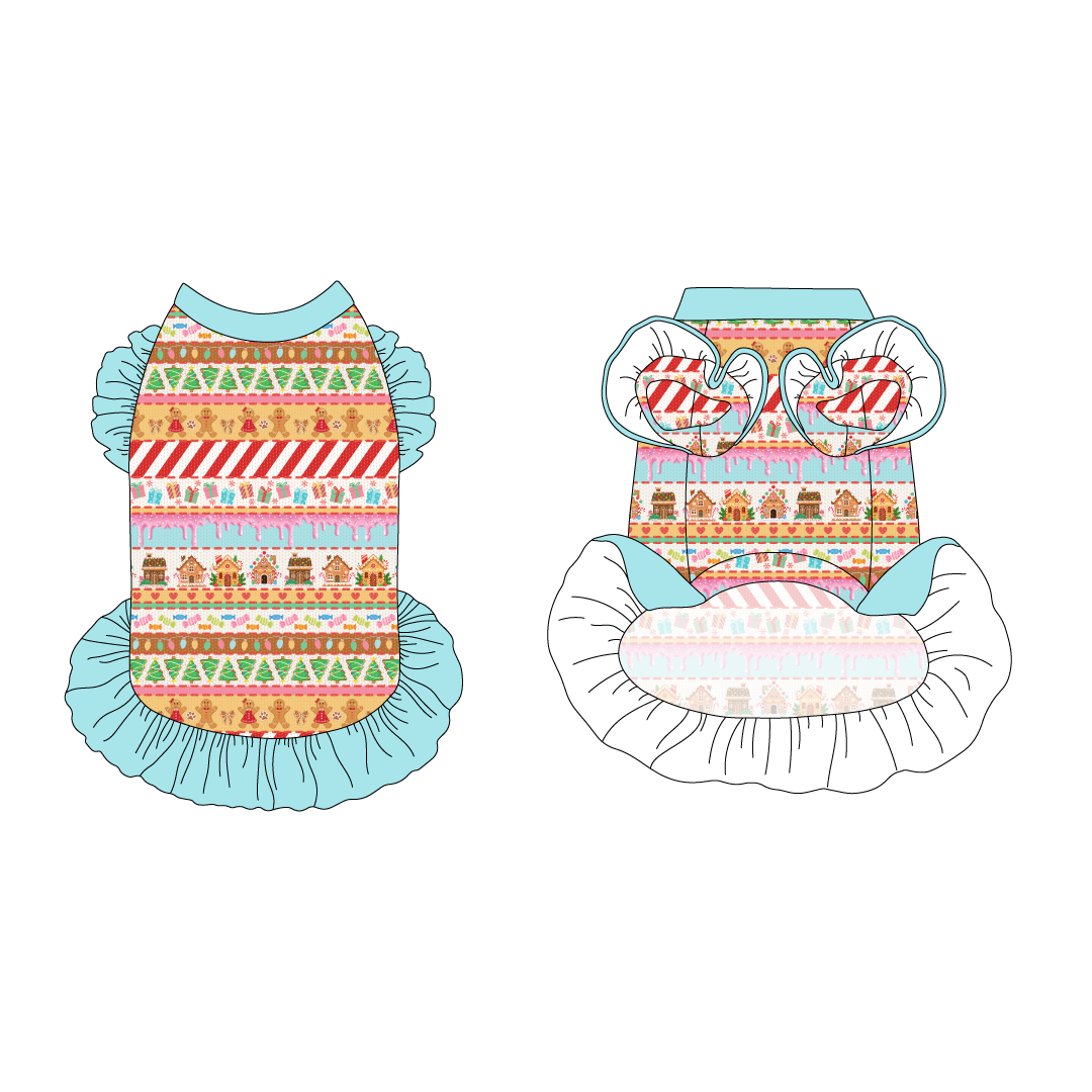 Stitched In Snow - Gingerbread Lane - La Petite Shimmy Dress