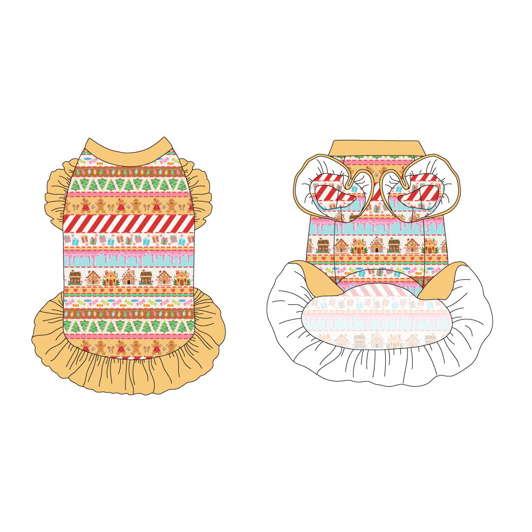 Stitched In Snow - Gingerbread Lane - La Petite Shimmy Dress