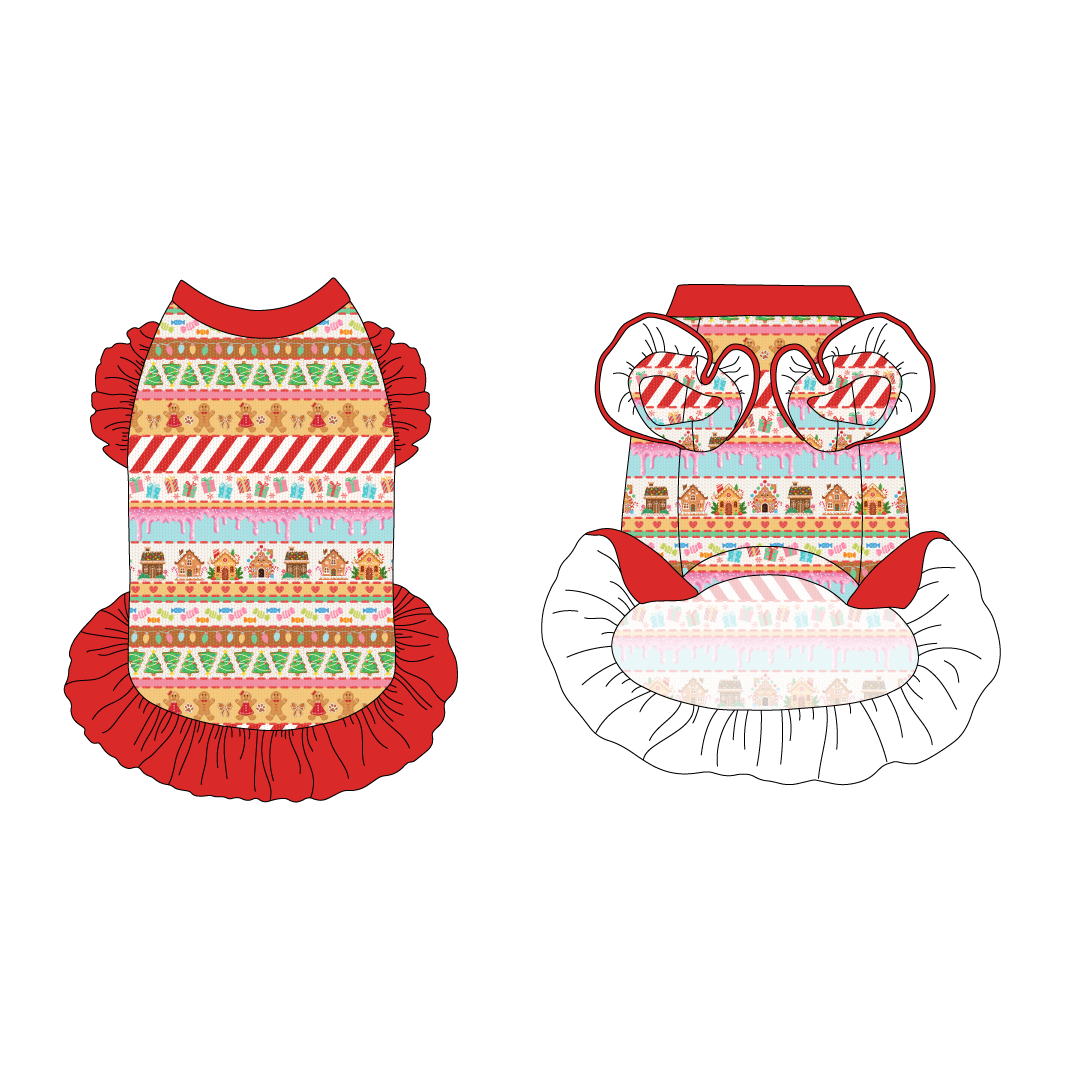 Stitched In Snow - Gingerbread Lane - La Petite Shimmy Dress