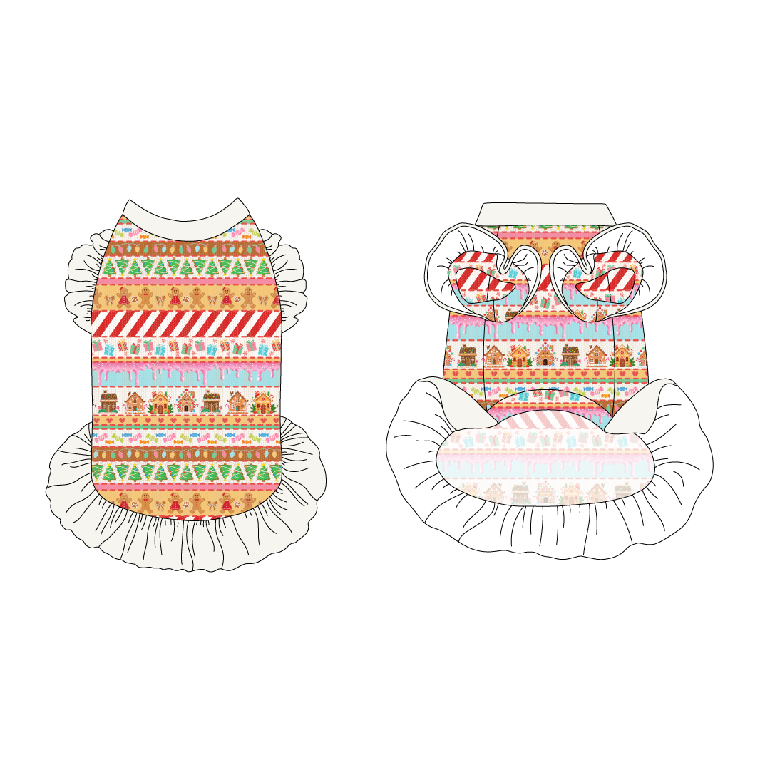 Stitched In Snow - Gingerbread Lane - La Petite Shimmy Dress
