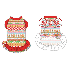 Stitched In Snow - Gingerbread Lane - La Petite Shimmy Dress With Double Skirt