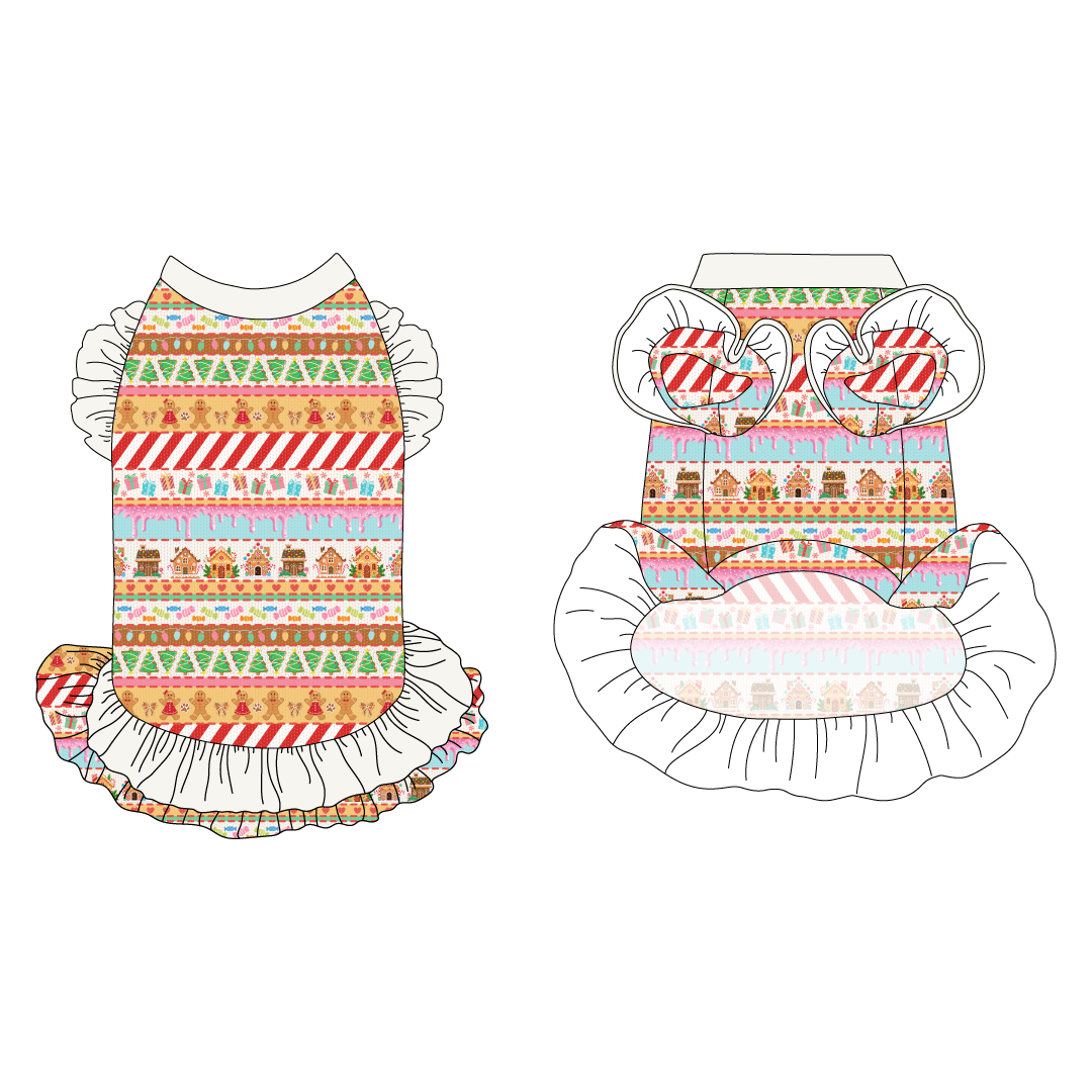 Stitched In Snow - Gingerbread Lane - La Petite Shimmy Dress With Double Skirt