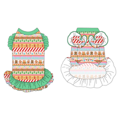 Stitched In Snow - Gingerbread Lane - La Petite Shimmy Dress With Double Skirt