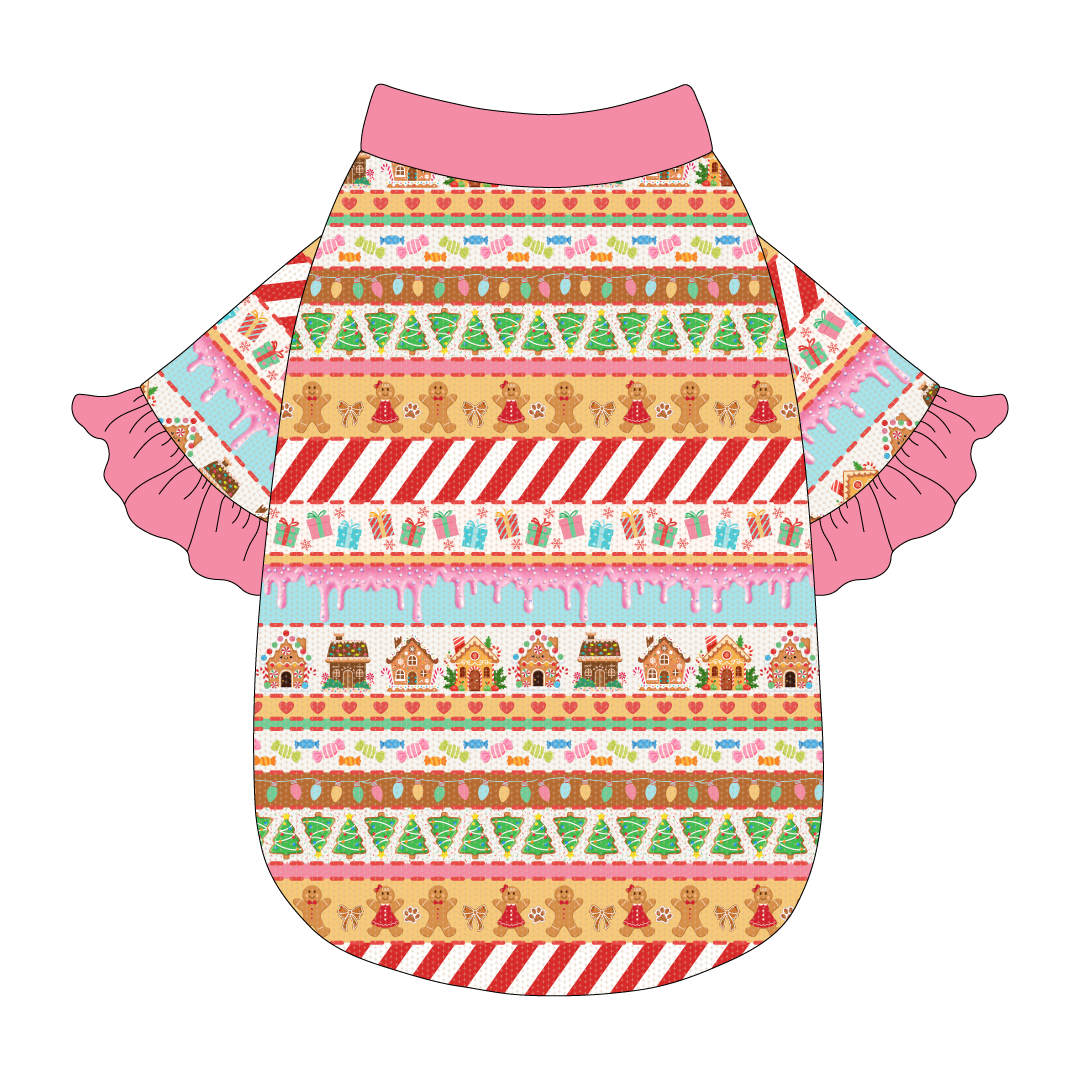 Stitched In Snow - Gingerbread Lane - The Shimmy Edge Tee