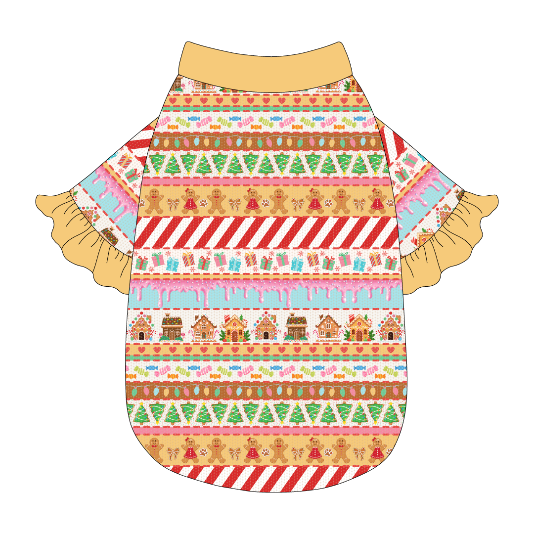Stitched In Snow - Gingerbread Lane - The Shimmy Edge Tee