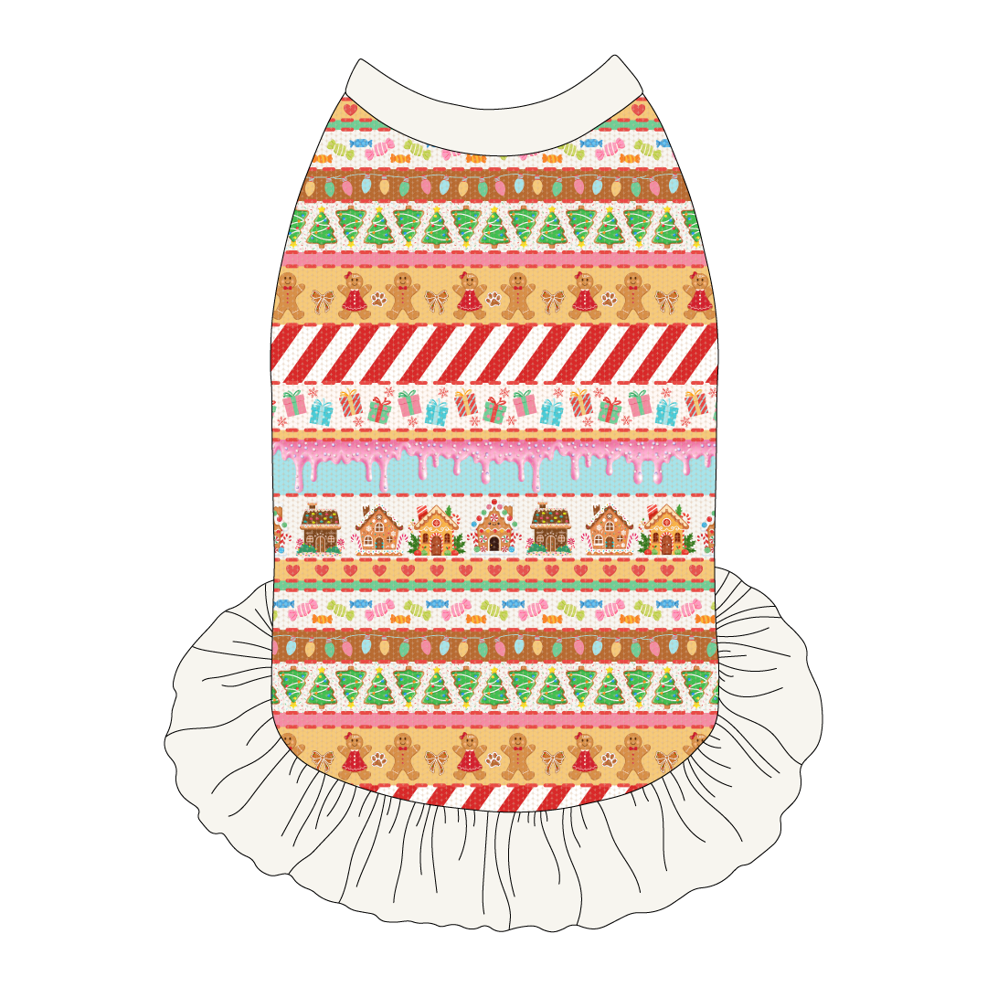 Stitched In Snow - Gingerbread Lane - The Tank With Skirt