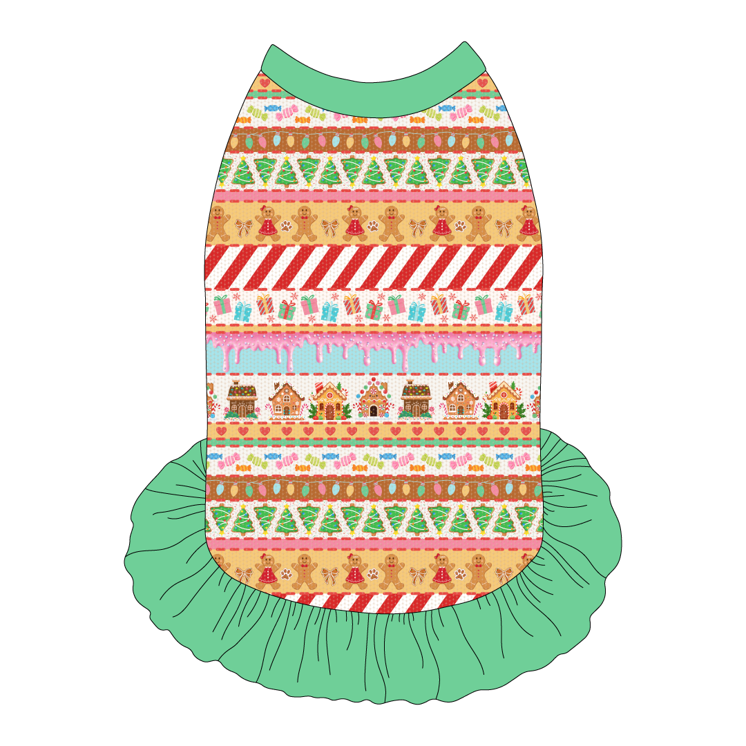 Stitched In Snow - Gingerbread Lane - The Tank With Skirt