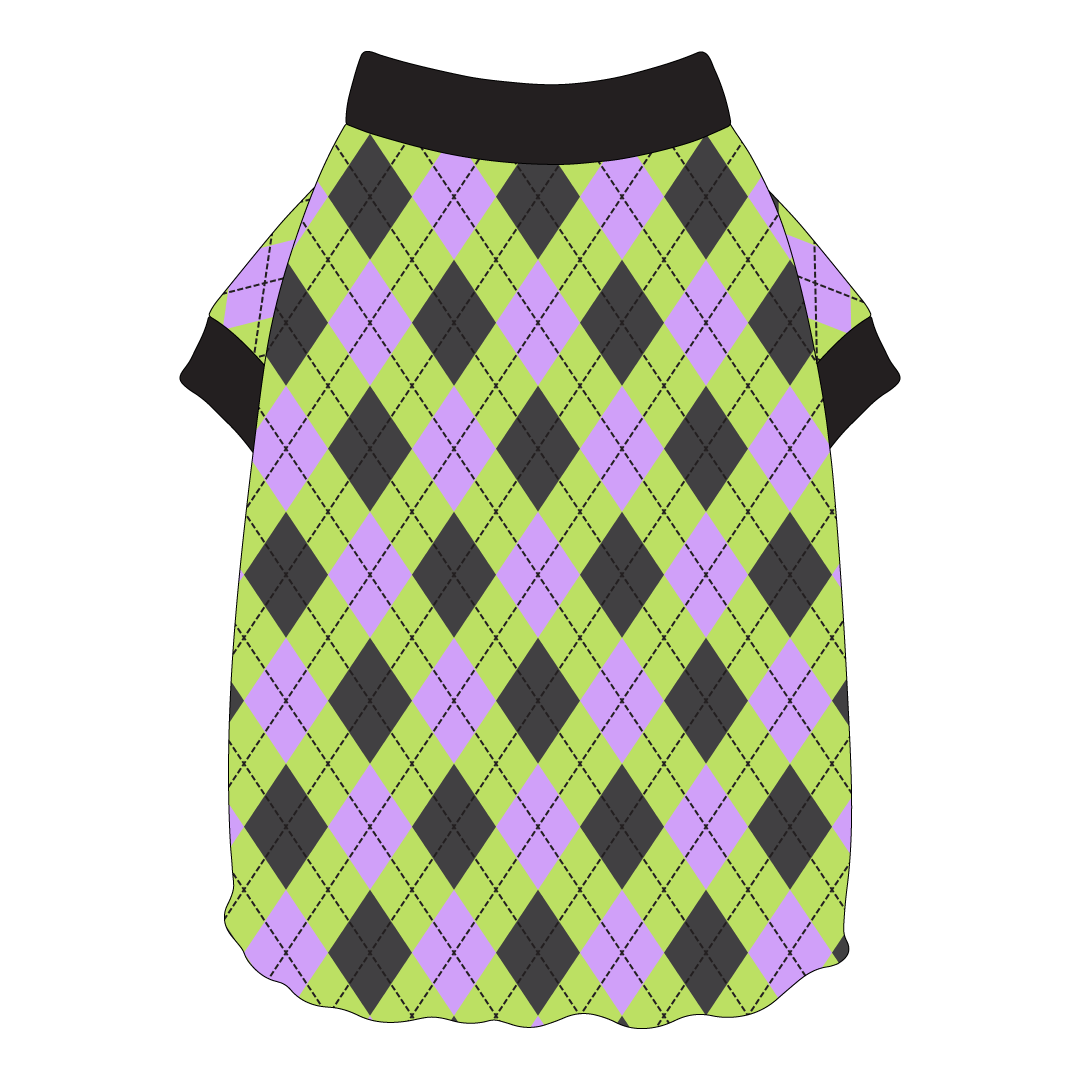 Plaid To The Bone - Halloween Argyle - Flutter Waist Tee