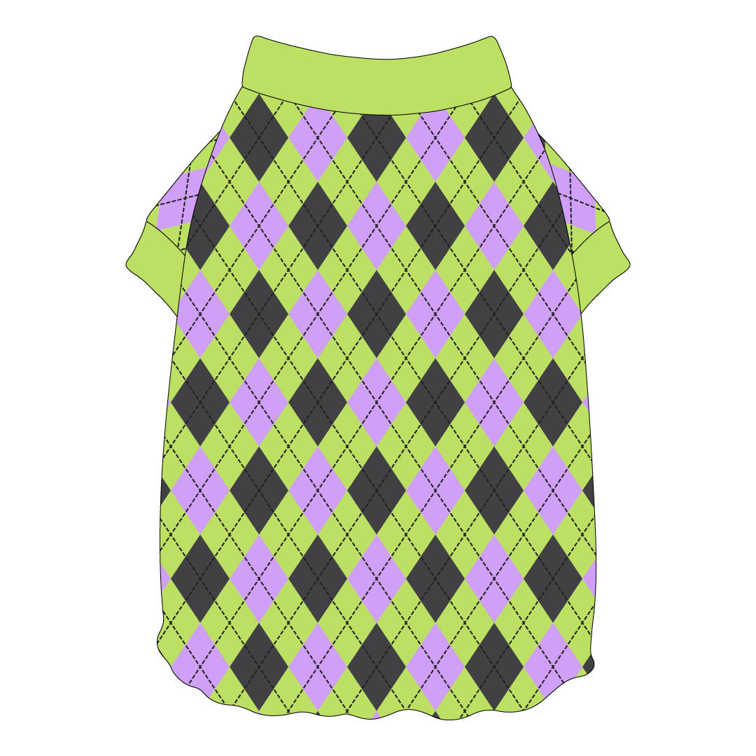 Plaid To The Bone - Halloween Argyle - Flutter Waist Tee