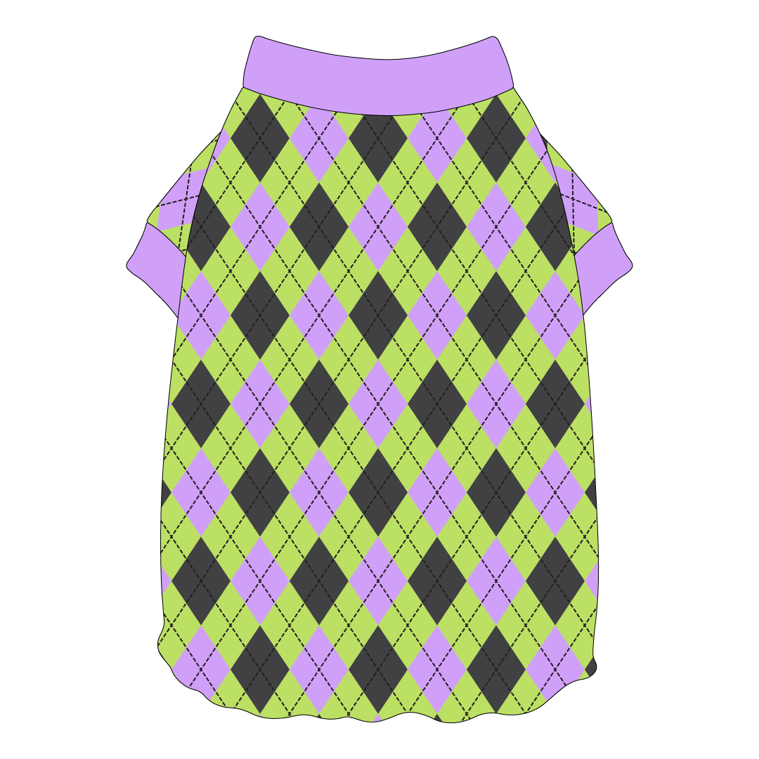 Plaid To The Bone - Halloween Argyle - Flutter Waist Tee