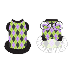 Plaid To The Bone - Halloween Argyle - La Petite Shimmy Dress