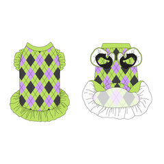 Plaid To The Bone - Halloween Argyle - La Petite Shimmy Dress