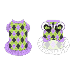 Plaid To The Bone - Halloween Argyle - La Petite Shimmy Dress